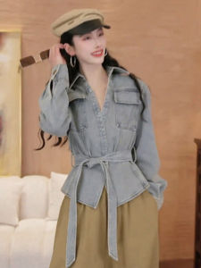 Spring Fashion French Style Advanced Sense Versatile Korean American Retro Jeans Jacket