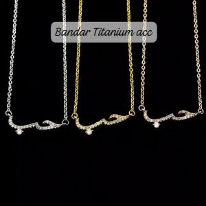 KALUNG TITANIUM DESAIN PERMATA ARAB ANTI LUNTUR & ANTI KARAT (COD)
