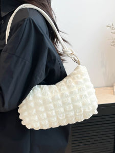 Fashionable Womens Tote Bag 2025 New Style Versatile Shoulder Bag Bucket Shape Soft Polyester Material Casual Leisure Bag