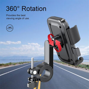 Moto Bike Phone Holder One Hand Operation And 360° Rotatable Phone Holder For Motorcycle And Scooter