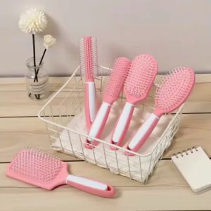 Lược Chải Chống Rối Tóc Cao Cấp Hồng Pastel  Lược chải tóc massage - Lược Gỡ Rối _Lược Tròn Lược Bán Nguyệt Lược Oval - Lược tạo kiểu phồng tóc  chuyên dụng salon chống rối chống rụng tóc