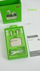 ROBOT T70NC TWS Bluetooth 5.4 Hybrid ANC -42dB AI ENC 4 Mic Bass Kuat 38ms Low Latency 48 Jam Playtime - Garansi 1 Tahun