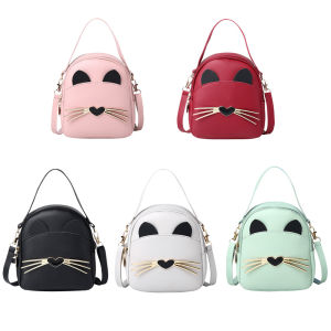 Small Backpack Purse for Women with Cat Ears Design Fashion Backpack PU Leather Shoulder Backpack for Travel Shopping