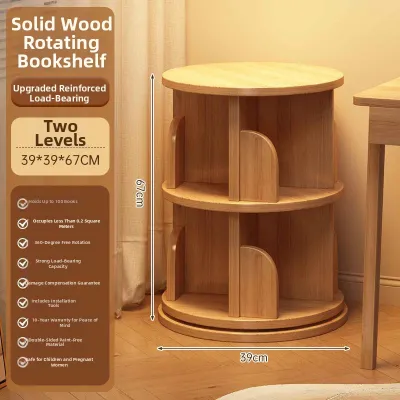 ZHUOHE | Rotating Wooden Bookcase Cabinet
