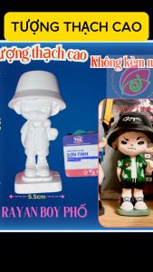 Tượng tô màu RAYAN BOY PHỐ thạch cao trắng (Không kèm màu) decor quà tặng