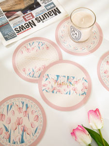 Nordic Dream Garden Waterproof Oil-resistant round Dining Table Mat Heat-resistant Non-slip Bowl Mat Home Use PVC Mat