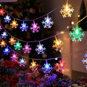 1PC 1.5M/3M/6M Christmas Snowflake Battery Box Atmosphere Decoration Light StringExcluding BatteryUsed for Holiday Decoration