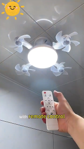 TIMSOT Ceiling Fan LED Ceiling Light 2 IN 1 with Remote Control 3-Speeds 3-Color Adjustable E27 Lamp Holder Ceiling Fan Light