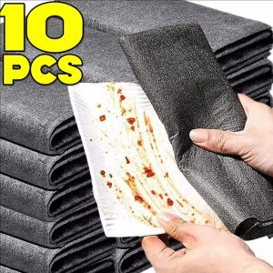 10pcs Thickened Microfiber Magic Cleaning Cloth / Traceless Super Absorbent Dishcloth for Kitchen / Resuable Lint Free Glass Cleaning Rags