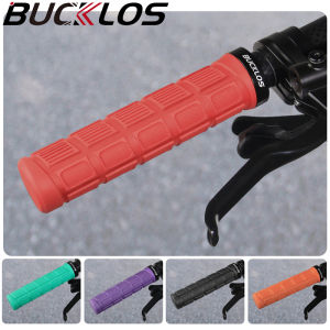 BUCKLOS Bicycle Handlebar Grips Anti-Slip Shock-Absorption Bike Cuffs Rubber MTB Bicycle Grips Multi Color Bike Accessories