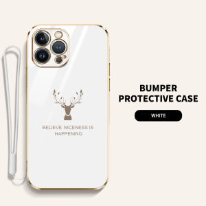 Callfire Classic design Phone case For Samsung A22 A23 A33 A52 A53 A72 A73 5G A25 Casing Precise Camera Protection case Elk Pattern Cover With Free lanyard