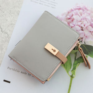 Ins Card Holder Wallet for Women Short Simple Design Korean Retro Style Ultra Thin Student Version with Zipper Foldable Coin Pocket