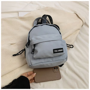 Versatile Casual Womens Mini Canvas Backpack Versatile Double Shoulder Bag Fashionable Korean Style Leisure Backpack