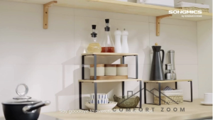 Expandable Cabinet Organizer Shelf Set of 2 Kitchen Counter Shelves Kitchen Storage Spice Rack Stackable
