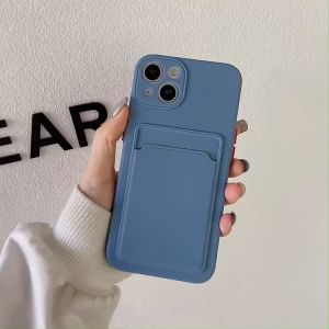 เคสโทรศัพท์มือถือ TPU แบบนิ่ม ผิวด้าน ป้องกันกล้อง มีช่องใส่บัตร สสําหรับiPhone 16 15 14 13 12 11 Pro Max X XS Max XR 7 8 Plus SE 2020