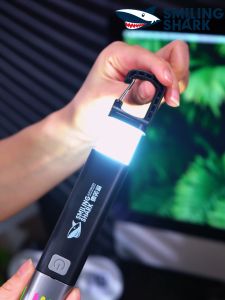 Smiling shark SD1018 LED Flashlight Super Bright 3Mode Torch Light Type-c Rechargeable Camping Lamp With Hook Waterproof Outdoor Camping Work Light