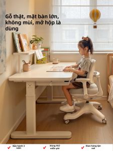 MEIHAOTONGNIAN | Bàn Học Điều Chỉnh Được Từ Gỗ Cứng Cho Trẻ Em