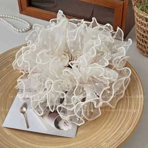 Korean Style Ruffle Hair Ties Womens Large Elastic Hair Bands New 2025 Fashion Sensation Super Large Flower Headbands Hair Accessories