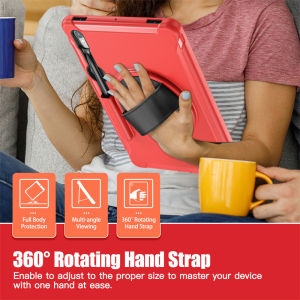 Zeallion Shockproof PC+TPU Tablet Case For [Samsung Galaxy Tab A 8.4 A7 Lite 8.7 A8 S5E S6 10.5 S7+ S8 Plus 12.4 S7 S8 S9 FE S9+ A9 8.7 A9+ 11 2019 2020 2021 2022 2023] Kids Safe Cover with Hand Strap Stand