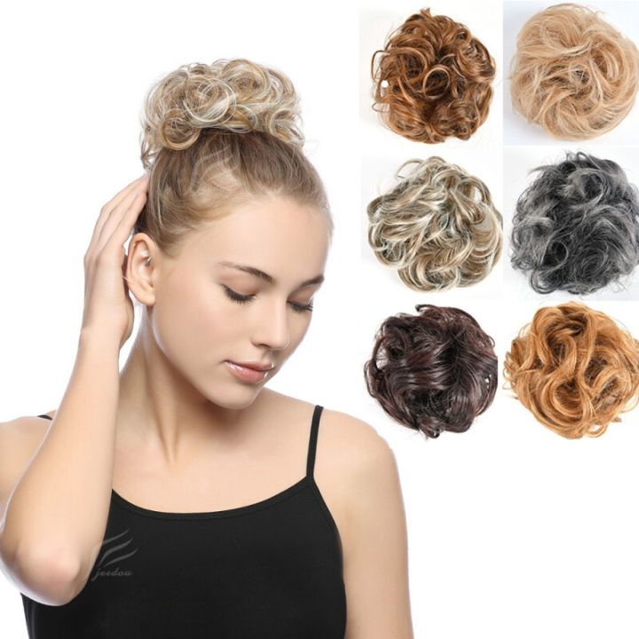 Jeedou Synthetic Messy Hair Bun Chignon Donut Pad Elastic Hair Rope ...