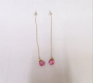Pink Quartz Crystal Earrings