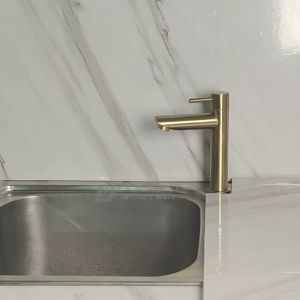 DOBOHT Brush Gold Stainless Steel Bathroom Sink Basin Faucet CT108SS-GD