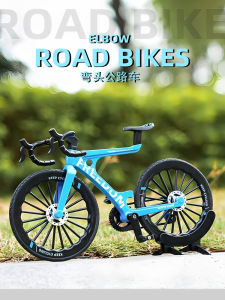 Xe Đạp Hợp Kim Đường Trường Có Tay Lái Cong 1:8 Xe Đạp Mô Hình Bàn Trang Trí Xe Đạp Leo Núi Đuôi Mềm Xe Mô Phỏng Đồ Chơi Cho Trẻ Em