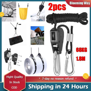 🚚 Local Delivery🚚Adjustable 2pcs Pulley Sling Lifting Rope Ratchet Hook Max Load 150lbs/68kg Lifter Hangers Assembly Sling Lifting Pulley Hooks