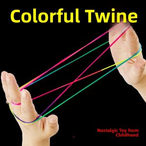 Colorful Rainbow Flower Folding Rope Childrens Educational Toys Hand Flip Rope Braiding Pick Flower Intelligence Enhancement