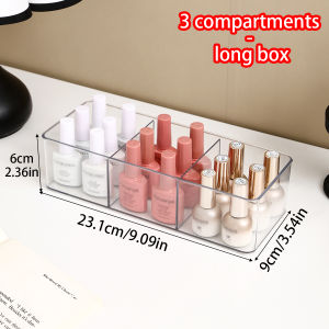 1pc Acrylic Three Grid/Space Nail Polish Storage Box Nail Polish Display Organizer Dresser Nail Shop Storage Device
