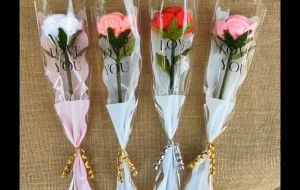 ดอกกุหลาบ ดอกกุหลาบแฮนด์เมด Rose Flowers Crochet