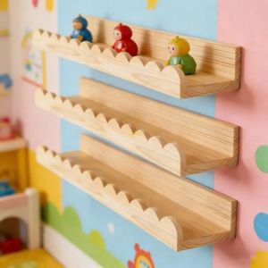 A Top Quality Wooden Wave Edge Floating Shelf Natural Rustic Curved Wall Shelf for Living Room Bedroom Home Decoration Display