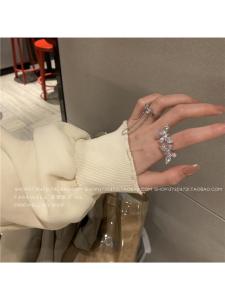 Women's Butterfly Ring with Three-Dimensional Opening Adjustable Ins Tide Fashion Stylish Internet Influencer Fairy