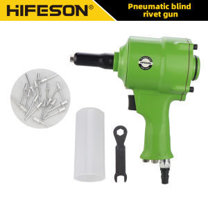 HIFESON Pneumatic Air Blind Rivet G-u-n Tool Set Riveter With 40 Pcs Nails Automatic POP Riveters Riveting Tool Kit for 2.4mm 3.2mm 4.2mm 4.8mm Nails Rivets Machine Multi-functional Durable Air Power Operated