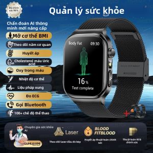 GUHUAVMI | Đồng Hồ Thông Minh AMOLED 2.01” 2026 Mới Theo Dõi Sức Khỏe 2.01 Điện Tâm Đồ (ECG) Nồng Độ Axit Uric Lipid Máu Huyết Áp Cuộc Gọi Bluetooth Theo Dõi Thể Thao Và Thể Dục Dành Cho Android & iOS