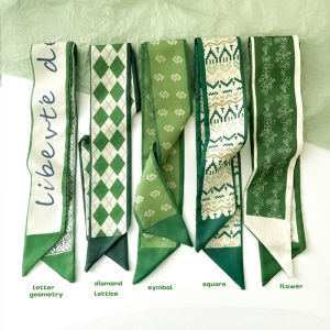 Pharaoh🎀COD Pita Ikat Kepala Syal Sutra Diikat Rambut Busur Panjang Retro Pita Satin Aksesoris Rambut