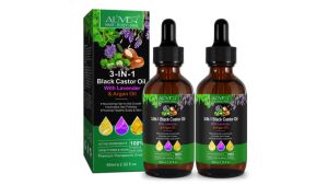 Aliver 3-IN-1 Black Castor Oil With Lavender & Argan Oil Organic Oil 60ml for Hair and Body Hair growth Scalp Treatment Soothiing Scalp  Shiny Healthy Hair