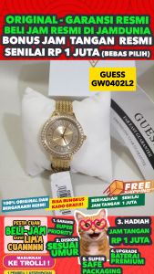 GUESS ORIGINAL - GUESS GW0402L2 - WOMEN NG - Gold - Stainless Steel - Diameter 3.8 CM. Water Resist 30 Meter Jamdunia / Jam dunia JD18