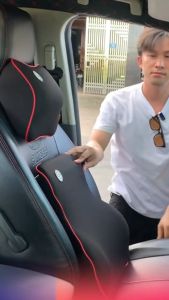 Bộ Nệm cao su tựa cổ và tựa lưng Xe Hơi Ghế Đệm Lưng Cho Cơ Giảm Đau khi lái xe đường dài