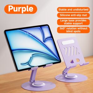 Metal Mobile Phone Tablet Holder Stand 360 Rotation Adjustable Foldable Lazy Bracket Desktop Mount For iPhone iPad Samsung