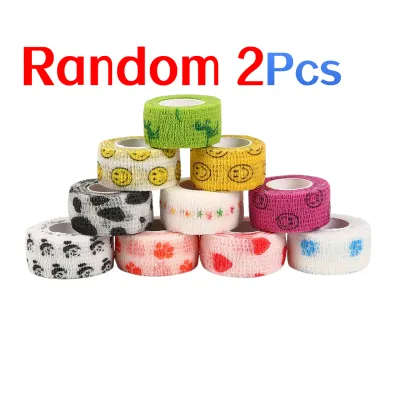 2 Rolls 4m Self-adhesive Finger Bandage Elastic Non-woven Sports Tape Breathable Protection for Students Writing Gym