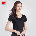 NY Nayi New Arrival Latin Dance Clothes Modern Dance Clothes Dancing Dress Women's Shirt V Neck Short Sleeve T-shirt Practice Skills Dancing Dress. 