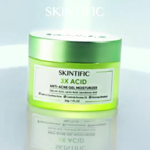 SKINTIFIC 3X Acid Anti-Acne Gel Moisturizer 30ml | Control Oil Soothe Redness & Prevent Breakouts | Lightweight Fast-Absorbing for Clear Smooth Skin