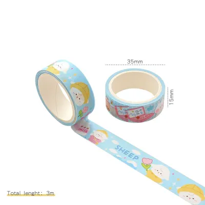 1roll Lucu Kartun Diary Scrapbooking Dekorasi Washi Tape Alat Tulis Siswa
