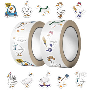 500pcs/Roll Funny Silly Goose Meme Sealing Sticker Cute Animals Roll DIY Toys Secret for Scrapbook Travel Bag Aesthetic Decals