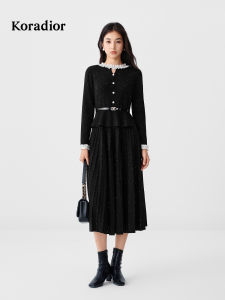 Koradior | French Style Wool Blend Knitted Dress