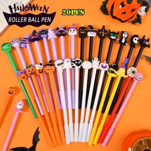 20Pcs Halloween Themed Gel Pens Pumpkins And Witch Hats - Perfect for Classroom Rewards Or Back-To-School Stationery Gifts