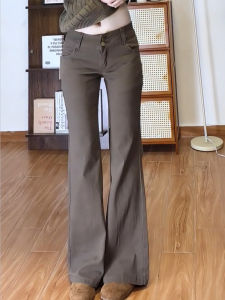 MANMI | Quần Jeans Bò Xòe Dây Rốn Phong Cách Retro Gọn Gàng