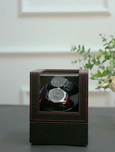 Automatic Double Watch Winder with Quiet Japanese MotorUSB Cable PoweredPremium Leather Exterior and Soft Flexible Watch Pillows for Mens and Womens Watches