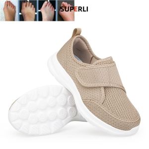 SUPERLI Men Diabetic Shoes Women Wide Feet Swollen Walking Shoes Thumb Eversion Adjusting Soft Comfortable Men Shoes